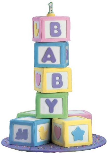 1st birthday block cake