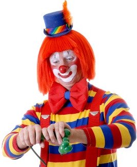 clown making balloon animal clown making balloon animal