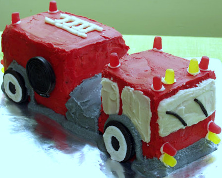 fire truck birthday cake