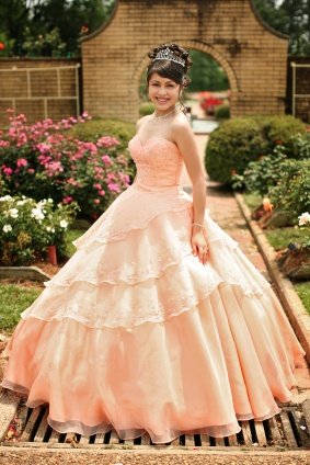 quinceanera girl peach